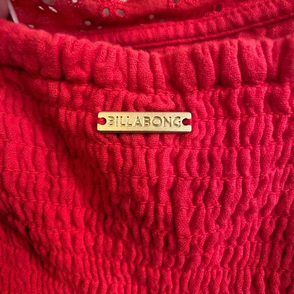 NWT BILLABONG Cross My Heart Puff Sleeve Crop Top, size Large/12 - Picture 7 of 9